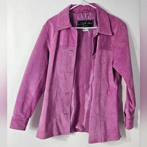 Leather suede jacket pink purple color by Atelier by B. Thomas size medium